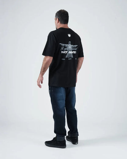 Kingz Leandro Lo Respect Tee - Back View - Respect Earned Not Given Graphic - Black BJJ Tribute Tee [color:Black]