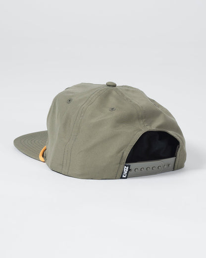 Kingz Original V2 Snapback - Green - Back View Green Hat Adjustable Snap Closure Kingz Logo Tag Side Panel Curved Brim Casual Streetwear BJJ Training Hat [color:Green]