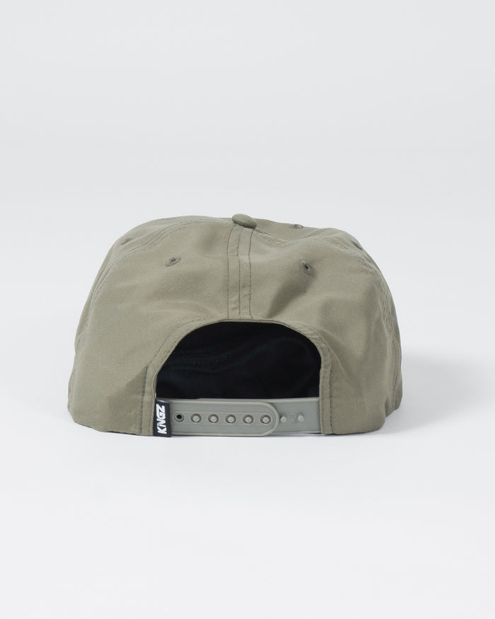Kingz Original V2 Snapback - Green - Back View Adjustable Strap Green Fabric White KINGZ Tag Casual Headwear BJJ Training Hat [color:Green]