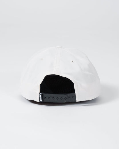 Kingz Original V2 Snapback - Natural - Back View White Hat Black Adjustable Strap Kingz Tag Detail Casual Streetwear BJJ Training Hat [color:Black/White]
