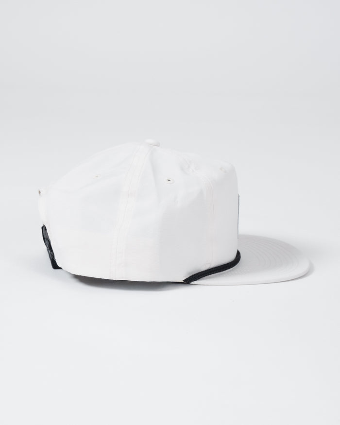 Kingz Original V2 Snapback - Natural - Side View White Hat Black Trim Adjustable Snapback Closure Ventilation Eyelets Flat Brim Casual Style BJJ Training Apparel [color:Black/White]