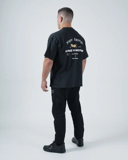 Kingz Player Special Tee - Back View - Player Special Gold Eagle Kingz Kimonos Tainan Dalpra Back Print - Black BJJ [color:Black]