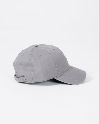 Kingz Script Dad Hat - Grey - Side View Adjustable Strap Light Grey Cotton Embroidered Logo Front Panel Curved Brim Casual Fit BJJ Training Apparel [color:Grey]