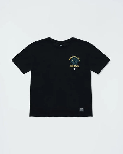 Kingz Submission Hunter Youth Tee - Front View - Panther Chest Graphic - Black Youth BJJ Training Tee [color:Black]