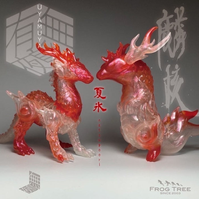 Kinkaku & MUYA dragon vinyl figures by CORE Kashi, 15cm & 13cm tall, detailed statues with wings and scales.
