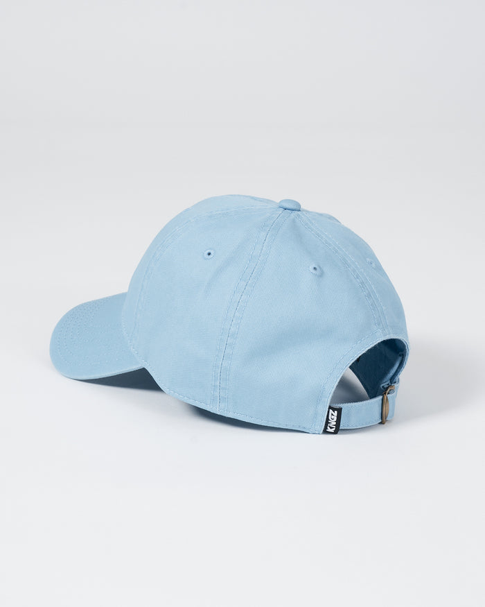 Kingz Kore Dad Hat Baby Blue - Back View Adjustable Strap Embroidered Ventilation Eyelets Small KINGZ Tag Casual Fit Lightweight Cotton BJJ Training Apparel [color:Baby Blue]