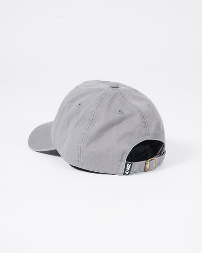 Kingz Kore Dad Hat Grey - Back View Adjustable Strap Metal Buckle Kingz Tag Grey Cotton Fabric Casual Design BJJ Training Apparel [color:Grey]
