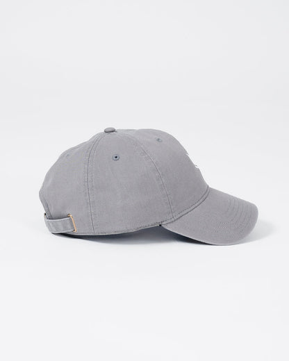 Kingz Kore Dad Hat Grey - Side View Grey Cotton Fabric Adjustable Strap Back Curved Brim Minimalist Design Casual Wear Hat [color:Grey]