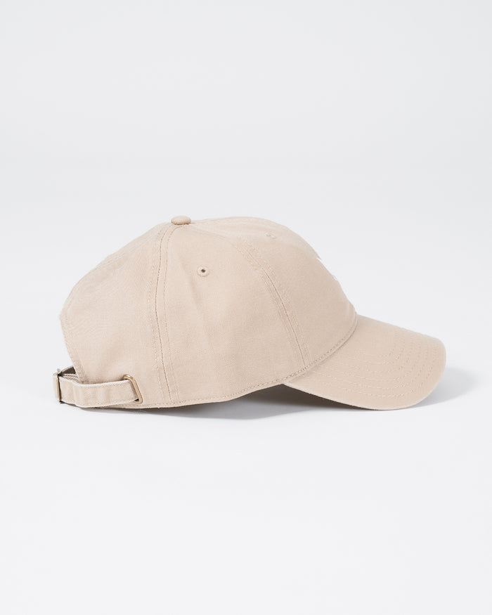 Kingz Kore Dad Hat - Khaki - Side View Adjustable Strap Beige Cotton Classic Curved Brim Minimalist Design Casual Wear Hat [color:Beige]