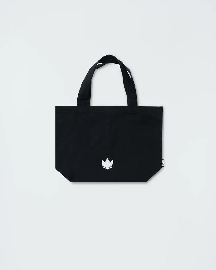 Kingz Kore Eco Bag - Front View - Black Canvas Tote with Crown Logo - BJJ Lifestyle Gear Bag