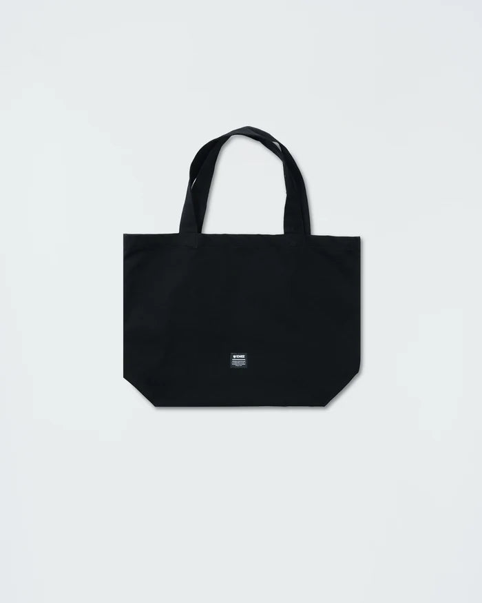 Kingz Kore Eco Bag - Back View - Woven KINGZ Label Detail - Black Canvas BJJ Lifestyle Tote Bag