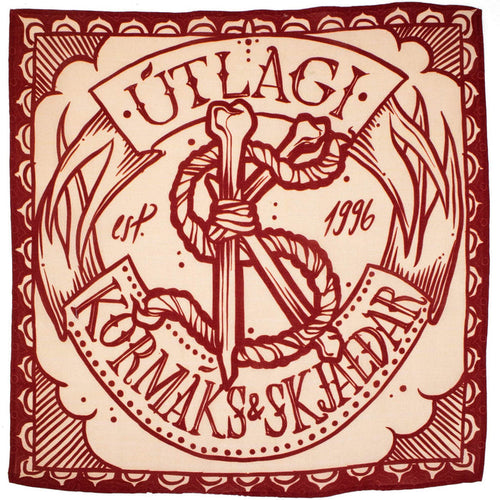 K&S Hálsklútur - Útlagi Bandana - Rauður/Rjómi - Kormákur & Skjöldur