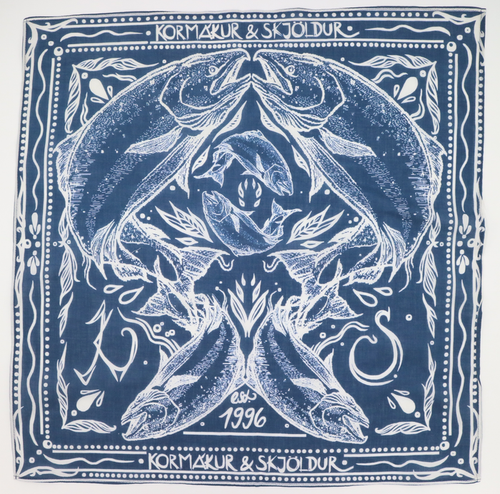 K&S Hálsklútur Bandana Blár Lax - Kormákur & Skjöldur