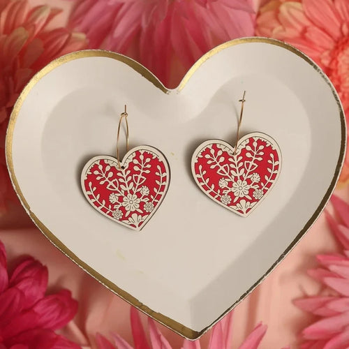 Le Chic Miami - Doily Heart Hoop Earrings