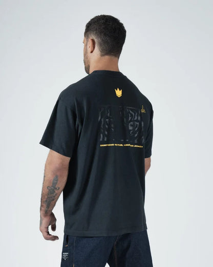 Kingz Leandro Lo Legends Never Die Tiger Tee - Back View - Tiger Graphic Crown Logo - Black BJJ Tribute Tee [color:Black]