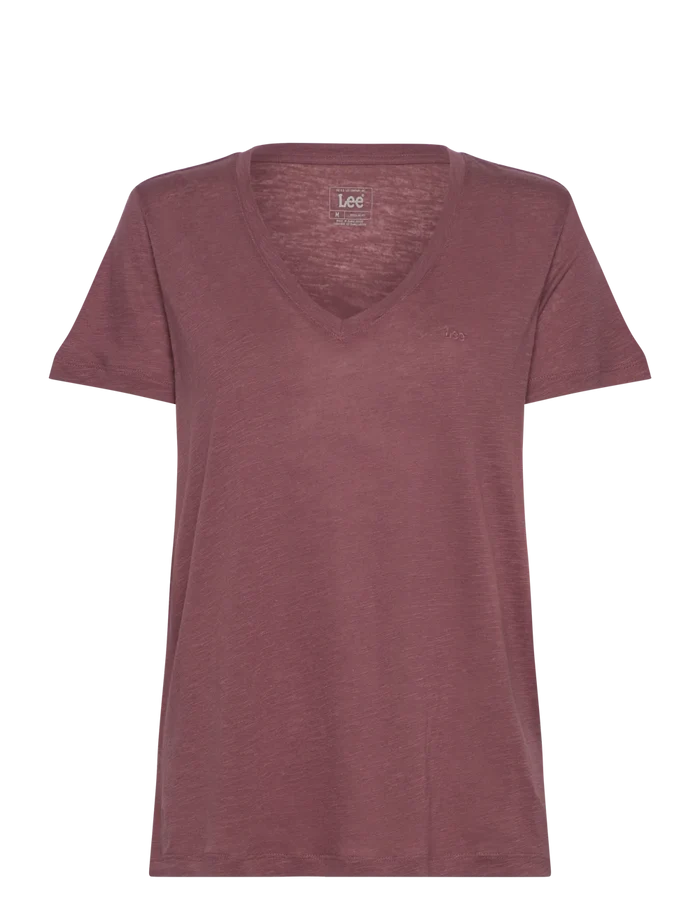 LEE - V NECK TEE HENNA