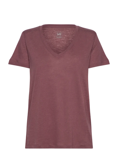 LEE - V NECK TEE HENNA