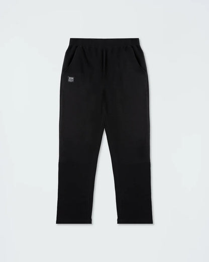 Kingz Loungewear Jogger Black - Flat Lay Product Only Elastic Waistband Side Pockets Small KINGZ Logo Patch Left Thigh Relaxed Fit Comfortable Design BJJ Training Casual Wear [color:Black]