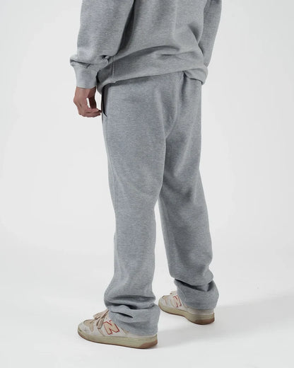 Kingz Loungewear Jogger Grey - Back View Male Athlete Soft Grey Fabric Elastic Waistband Relaxed Fit Casual Style BJJ Training Apparel [color:Grey]