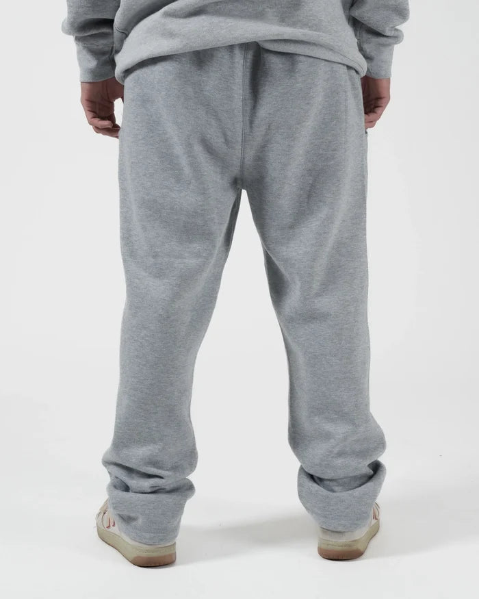 Kingz Loungewear Jogger Grey - Back View Male Athlete Relaxed Fit Elastic Waistband Soft Fabric Casual Style BJJ Training Apparel [color:Grey]