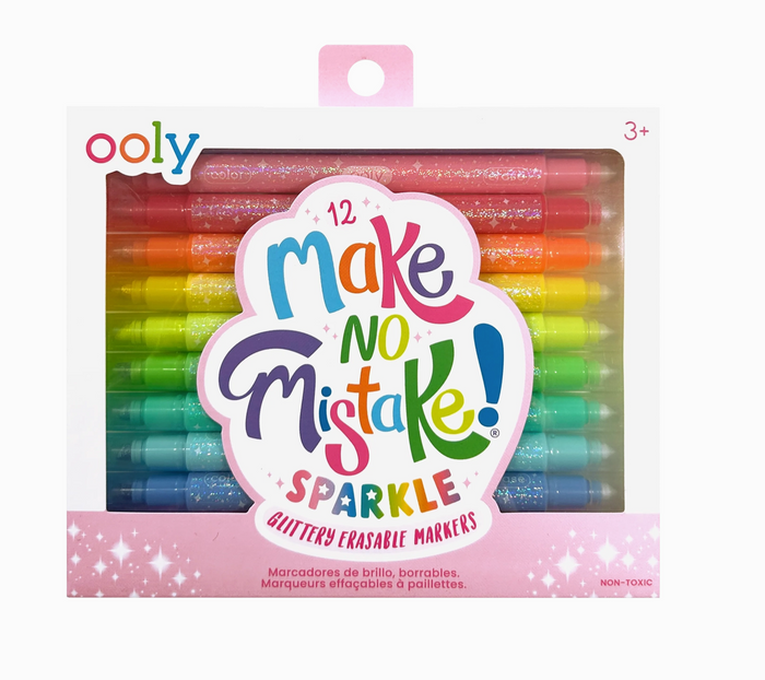Pack of Ooly 'Make No Mistake! Sparkle' markers with colorful design on a white background