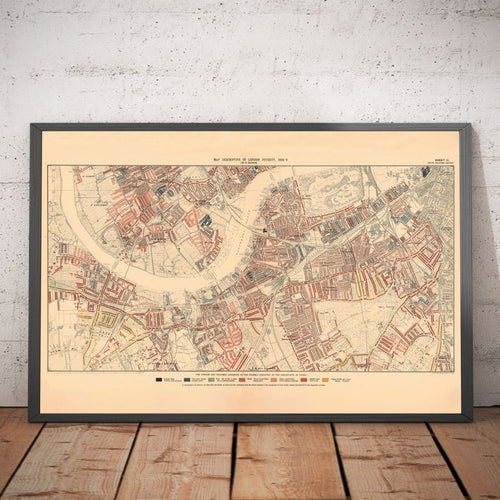 Map of London Poverty 1898-9, South Western District, by Charles Booth - Battersea, Clapham, Putney, Wandsworth - SW6, SW15, SW18, SW10, SW11, SW8, SW4