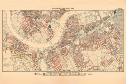 Map of London Poverty 1898-9, South Western District, by Charles Booth - Battersea, Clapham, Putney, Wandsworth - SW6, SW15, SW18, SW10, SW11, SW8, SW4