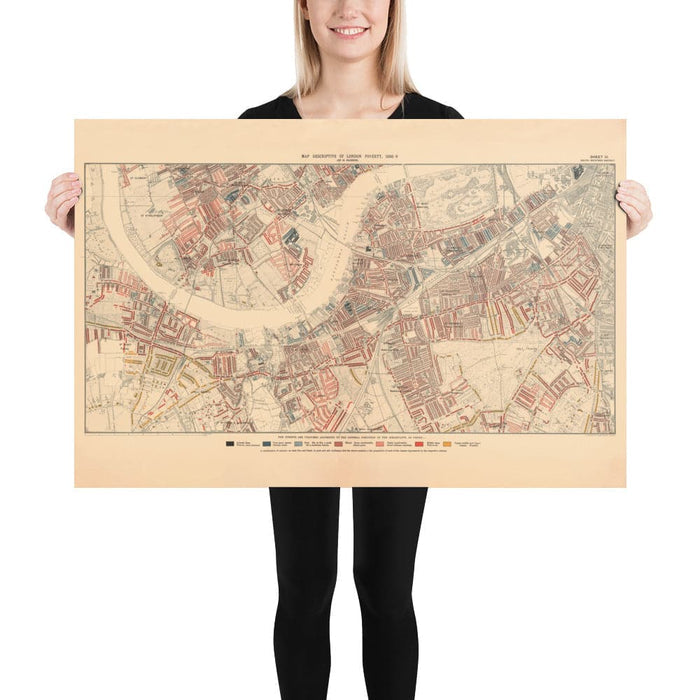 Map of London Poverty 1898-9, South Western District, by Charles Booth - Battersea, Clapham, Putney, Wandsworth - SW6, SW15, SW18, SW10, SW11, SW8, SW4