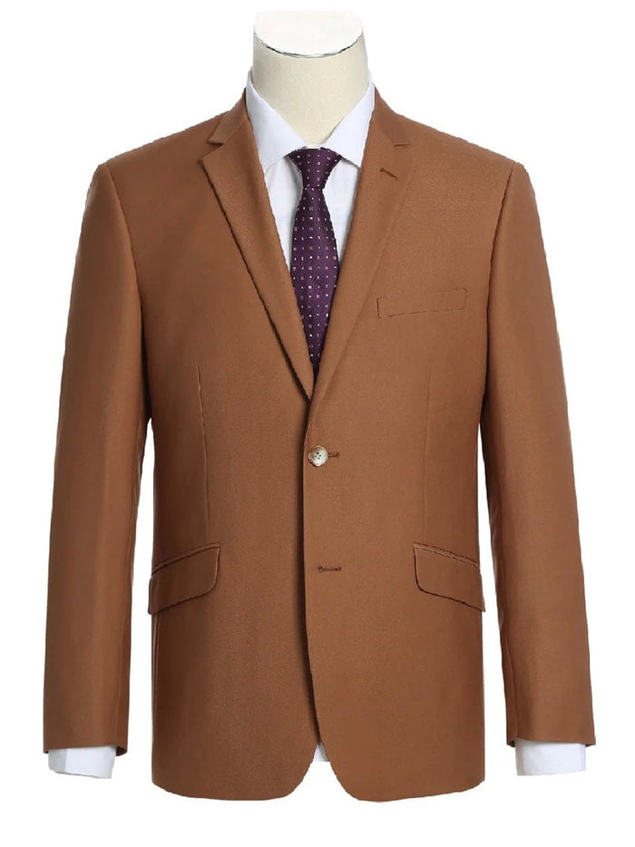 Men's Raphael Slim Fit Rust Two Button 2 Piece Formal Suit - The Suit Depot