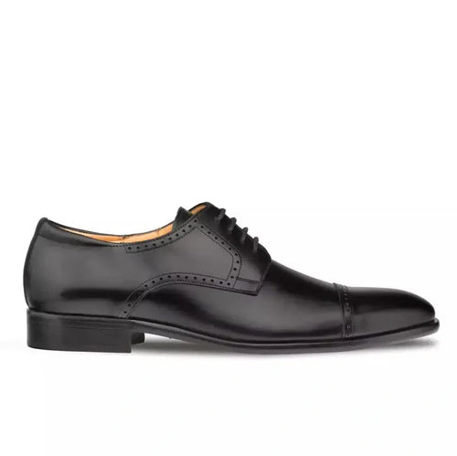 Mezlan SHOES Mezlan Mens Black Lace-up Oxford Cap Toe Leather Dress Shoes