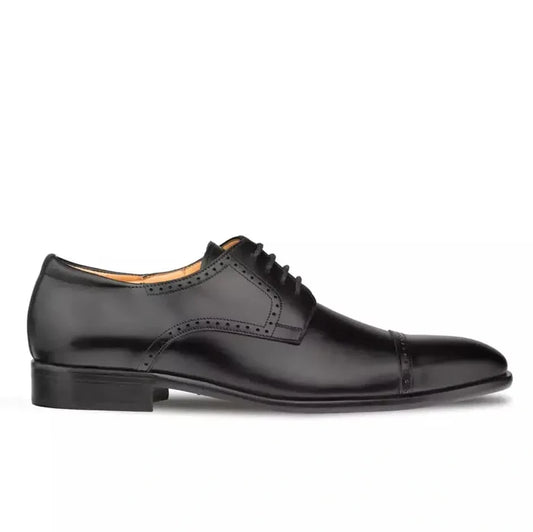 Mezlan SHOES Mezlan Mens Black Lace-up Oxford Cap Toe Leather Dress Shoes