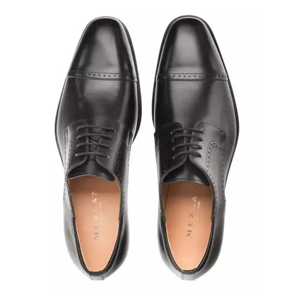 Mezlan SHOES Mezlan Mens Black Lace-up Oxford Cap Toe Leather Dress Shoes