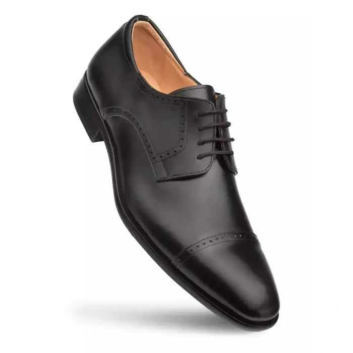 Mezlan SHOES Mezlan Mens Black Lace-up Oxford Cap Toe Leather Dress Shoes