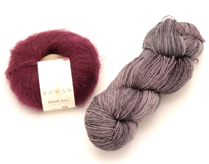 Malabrigo - Arroyo & Rowan - Kidsilk Haze / Plomo & Mulberry