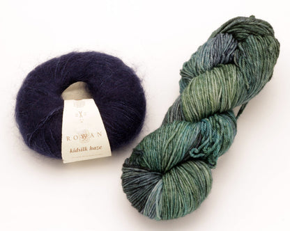 Malabrigo - Arroyo & Rowan - Kidsilk Haze / Aguas & Turkish Plum