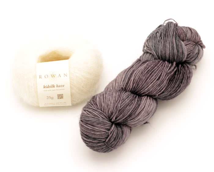 Malabrigo - Arroyo & Rowan - Kidsilk Haze / Plomo & Cream