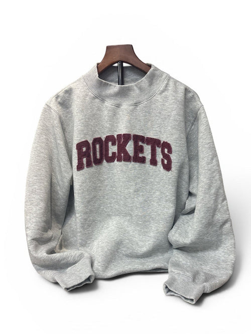 Mockneck Grey ROCKETS Maroon