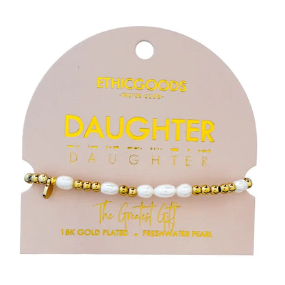 Morse Code Pearl & Gold Bracelet- Assorted Words