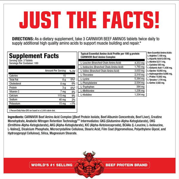Muscle Meds Carnivor Beef Aminos Tablets