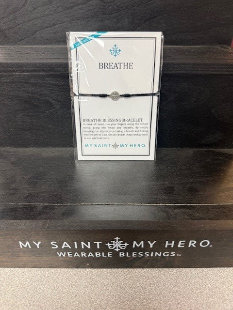 MY SAINT MY HERO-Breathe Blessing Bracelet-Black/Silver