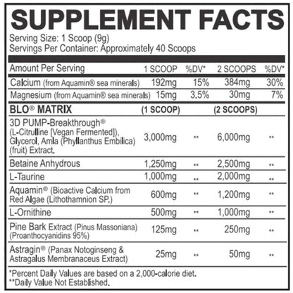 MyoBlox blo 3D Non-Stim Pre-Workout 40/20 Servings