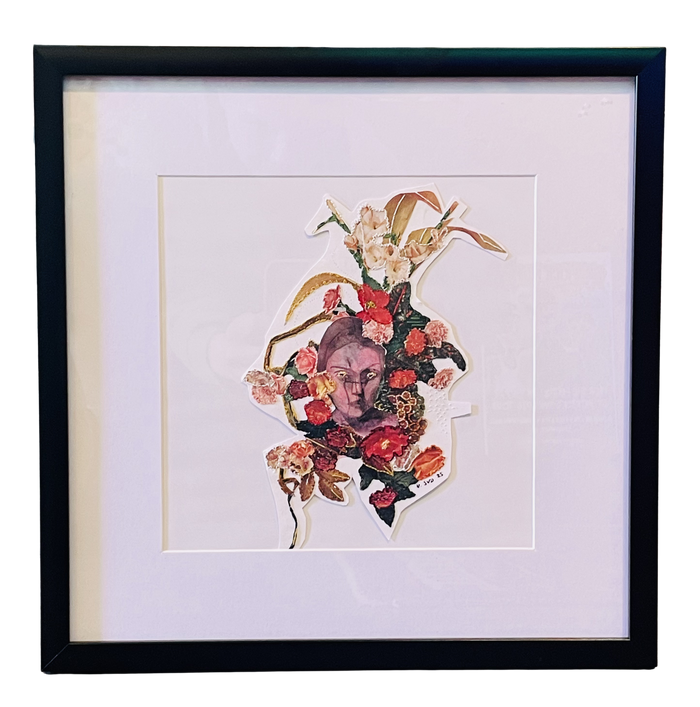 Natasha Sud - Hand Stitched Original Collage - Tiger Eyes