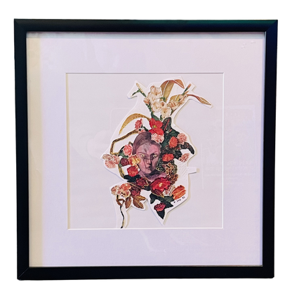 Natasha Sud - Hand Stitched Original Collage - Tiger Eyes