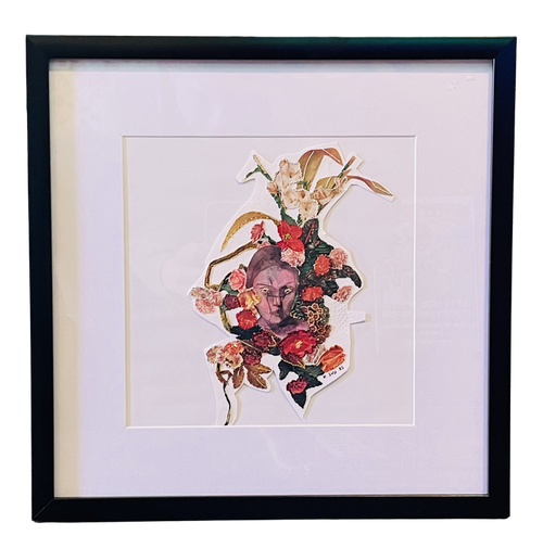 Natasha Sud - Hand Stitched Original Collage - Tiger Eyes