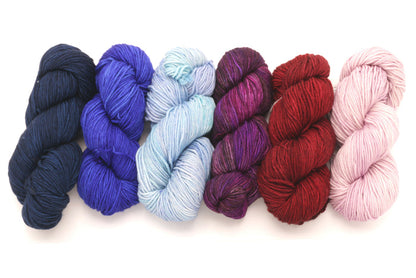 Malabrigo - Rios / Azul Profundo Matisse Blue Aquamarine Sabiduria Cereza & Valentina