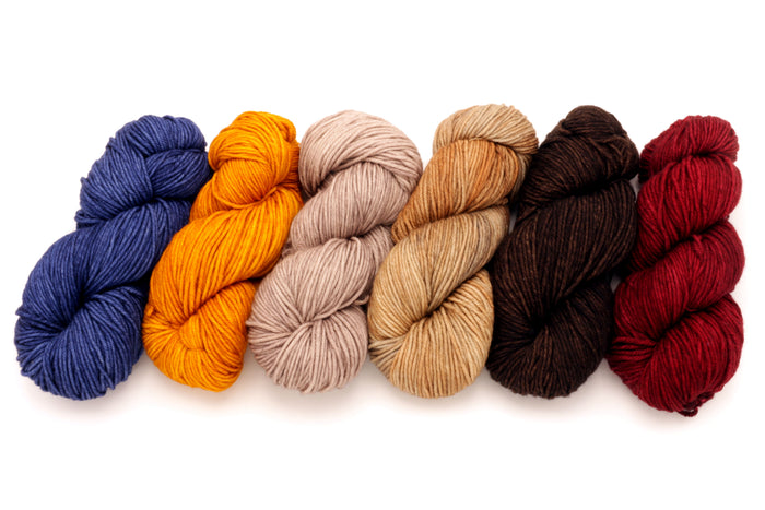 Malabrigo - Rios / Blue Jeans Sunset Sandbank Camel Coco & Cereza