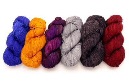 Malabrigo - Rios / Matisse Blue Sunset Sabiduria Gris Lobo Marino & Cereza