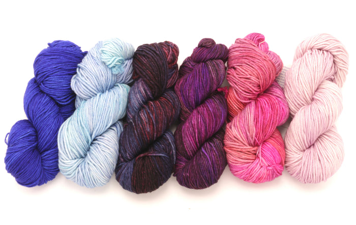 Malabrigo - Rios / Matisse Blue Aquamarine Syrah Grapes Sabiduria English Rose & Valentina