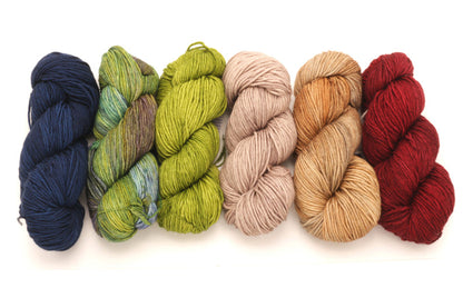 Malabrigo - Rios / Azul Profundo Indiecita Lettuce Sandbank Camel & Cereza