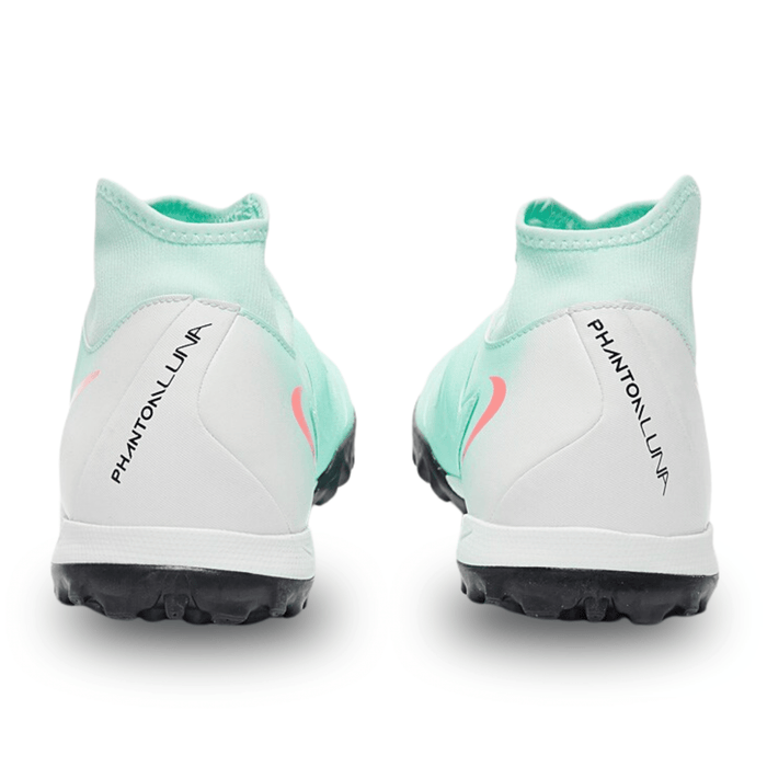 Nike Phantom Luna II Academy Turf Soccer Shoes (Mint/Atomic Red) | SoccerWearhouse
